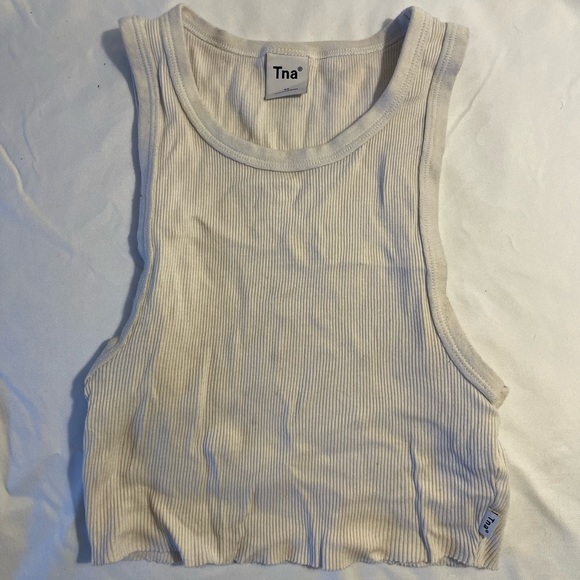 Tna White Ribbed Tank Top - Picture 1 of 2
